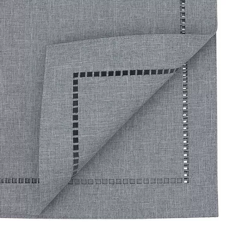 Slate Hemstitch Border Table Runner>Kirklands Home Outlet
