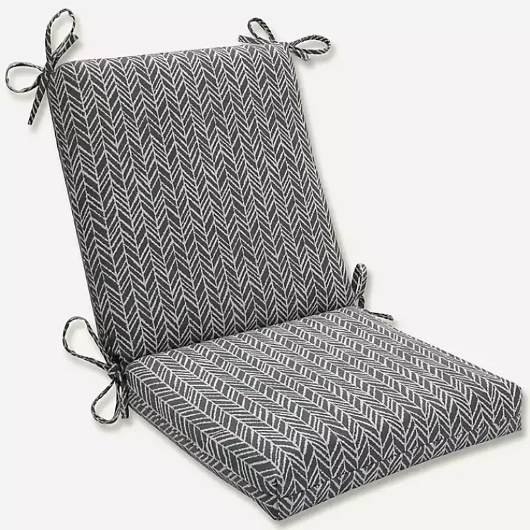 Slate Herringbone Outdoor Chair Cushion>Kirklands Home Shop