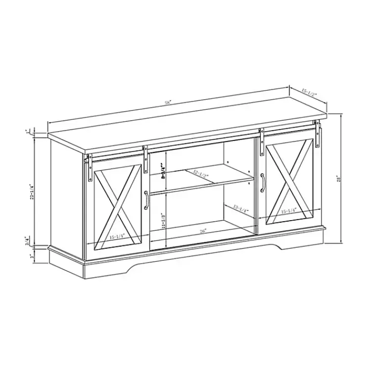 Sliding Barn Door Open Shelf Wash TV Stand>Kirklands Home Discount