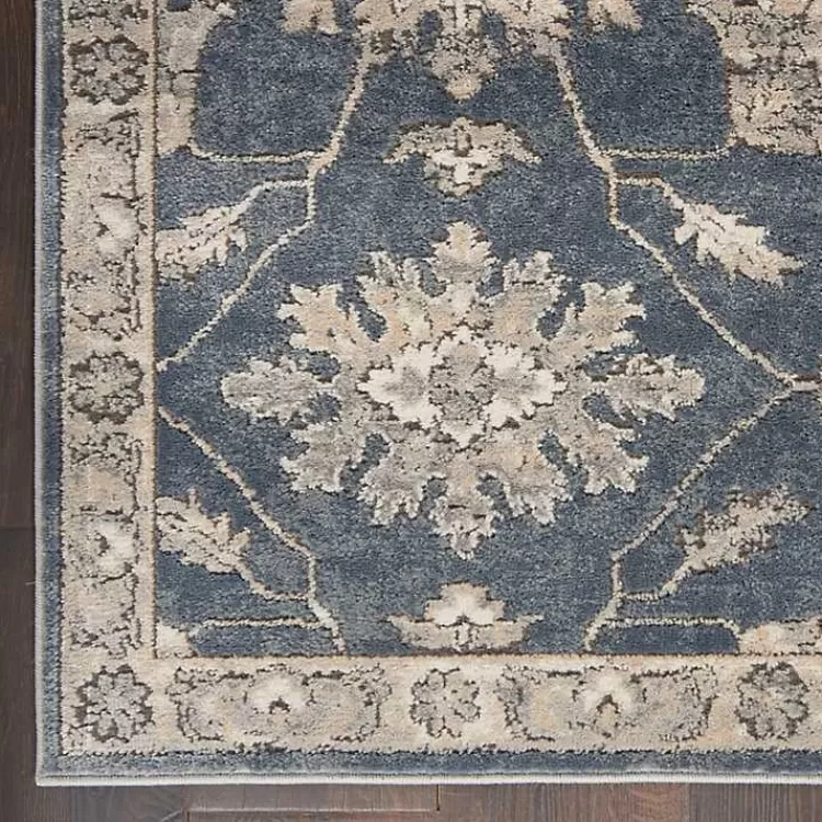 Smokey Blue and Ivory Floral Area Rug, 6x9>Kirklands Home Fashion