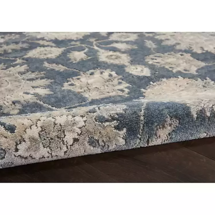 Smokey Blue and Ivory Floral Area Rug, 6x9>Kirklands Home Fashion