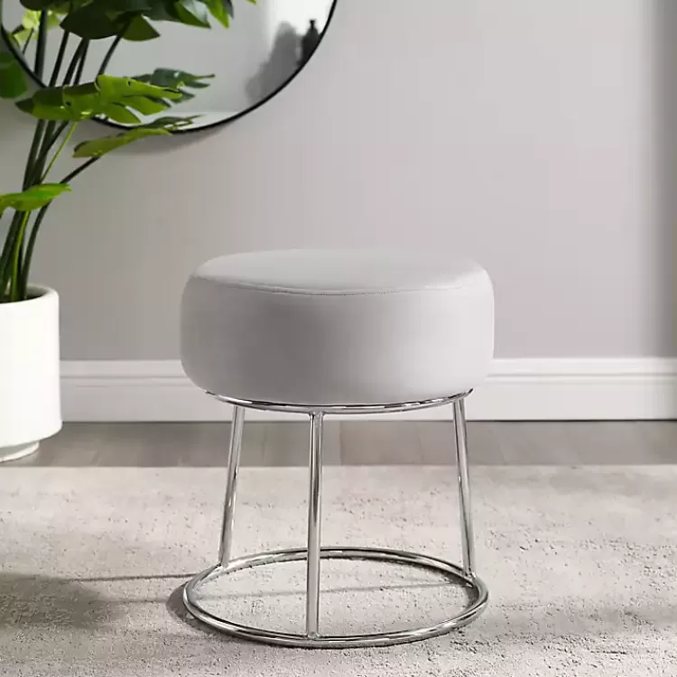 Smokey Velvet Vanity Stool>Kirklands Home Shop
