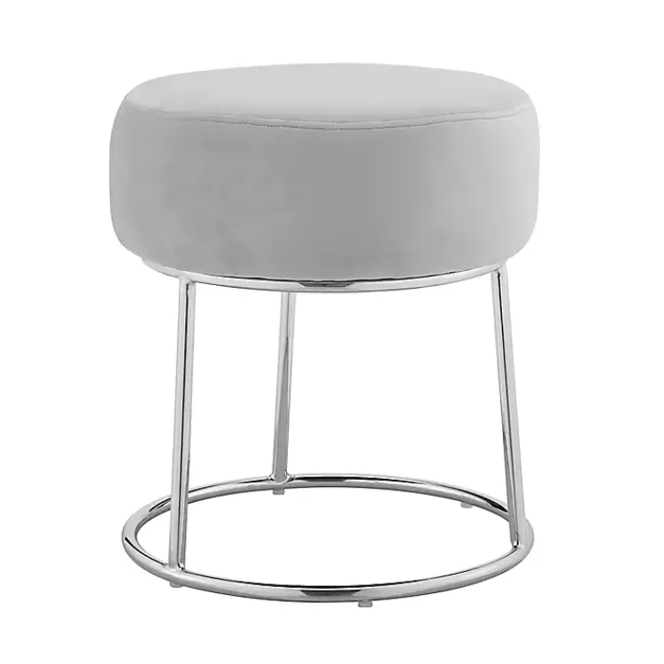 Smokey Velvet Vanity Stool>Kirklands Home Shop