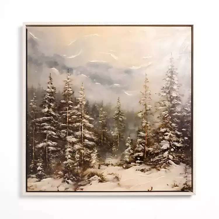 Snowy Forest at Dusk Framed Canvas Art Print>Kirklands Home Best Sale
