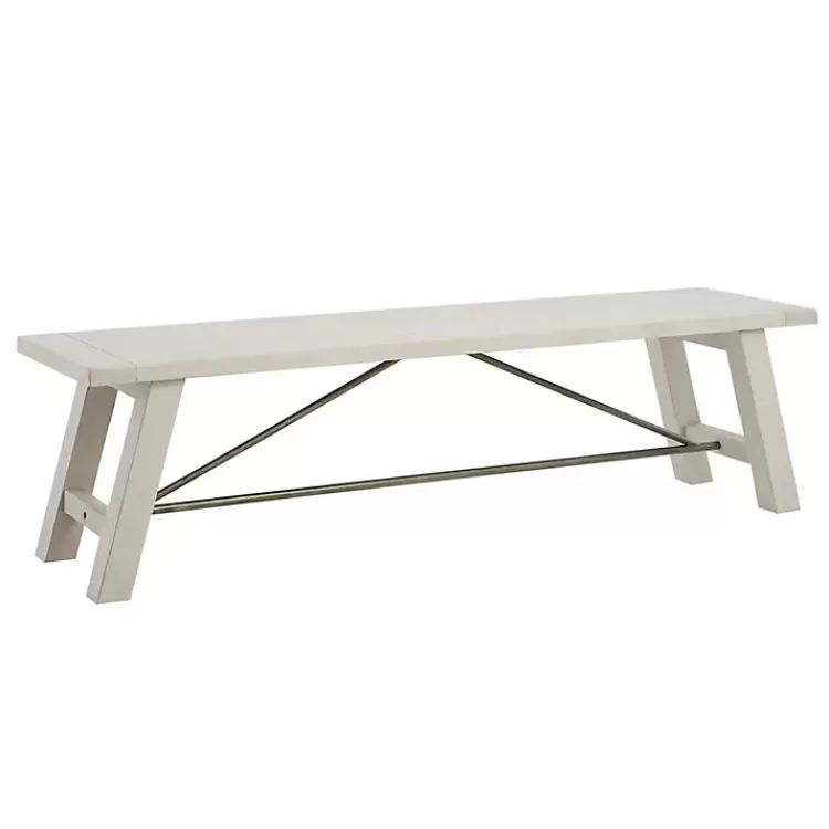 Sofia Wooden Dining Bench with Metal Bars>Kirklands Home Clearance