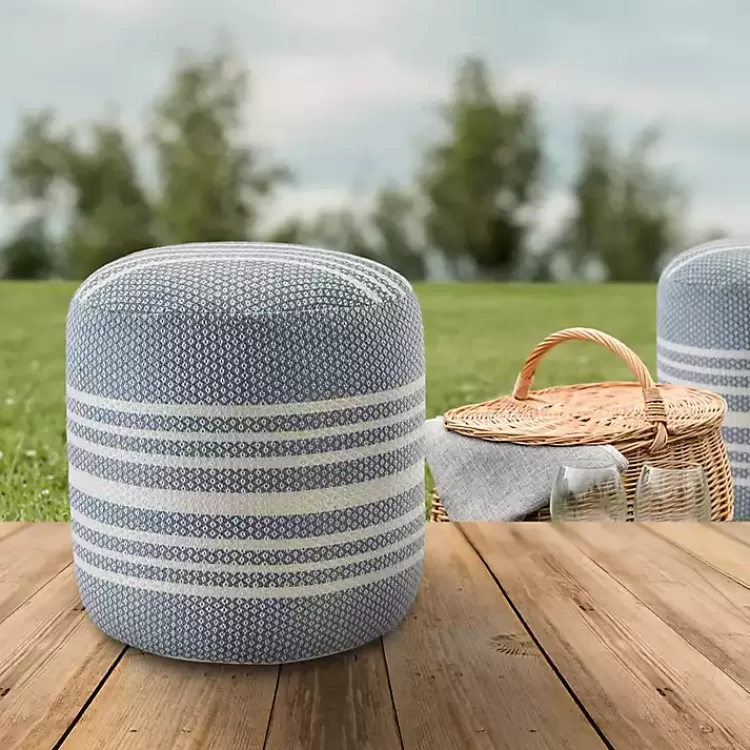 soft_blue_simple_stripe_outdoor_pouf_5.webp Soft Blue Simple Stripe Outdoor Pouf>Kirklands Home New