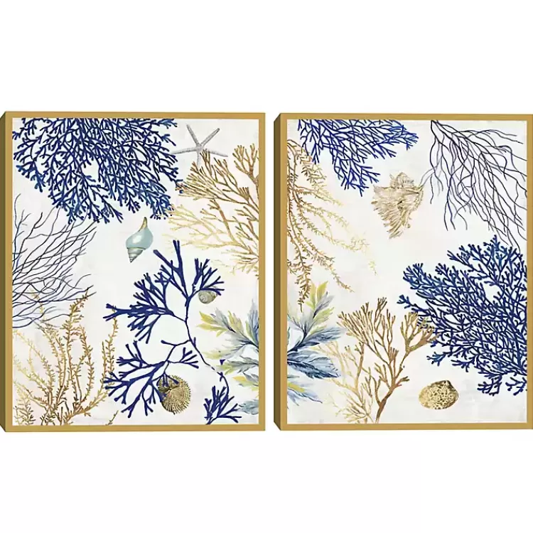 Soft Corals Framed Canvas Art Prints, Set of 2>Kirklands Home Store
