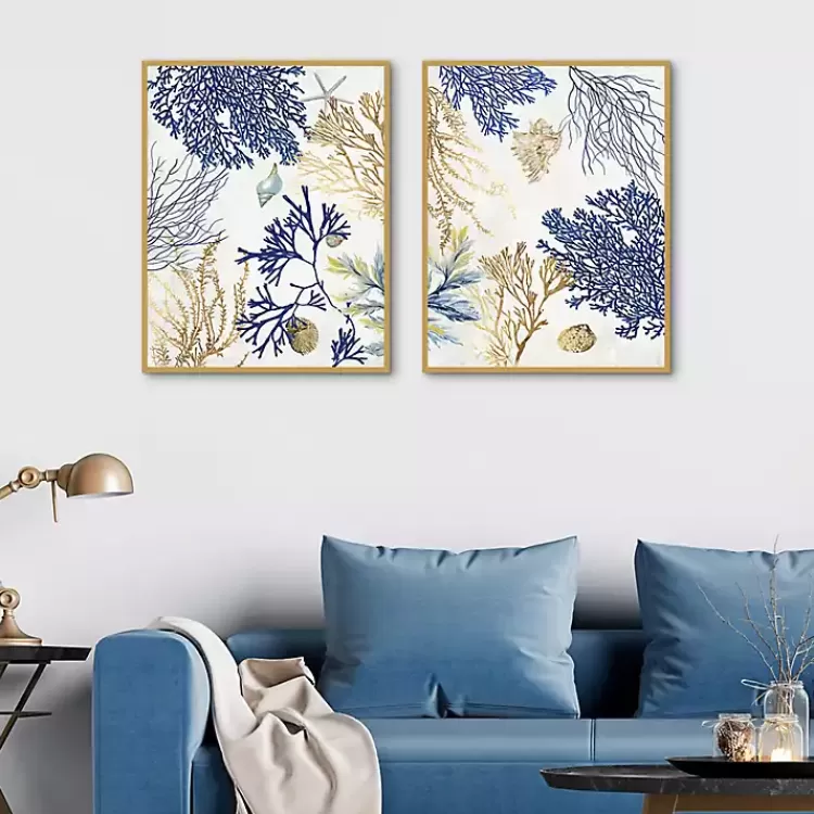 Soft Corals Framed Canvas Art Prints, Set of 2>Kirklands Home Store