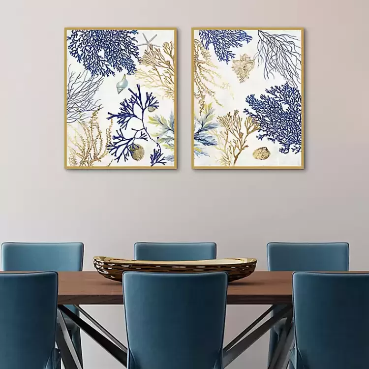 Soft Corals Framed Canvas Art Prints, Set of 2>Kirklands Home Store