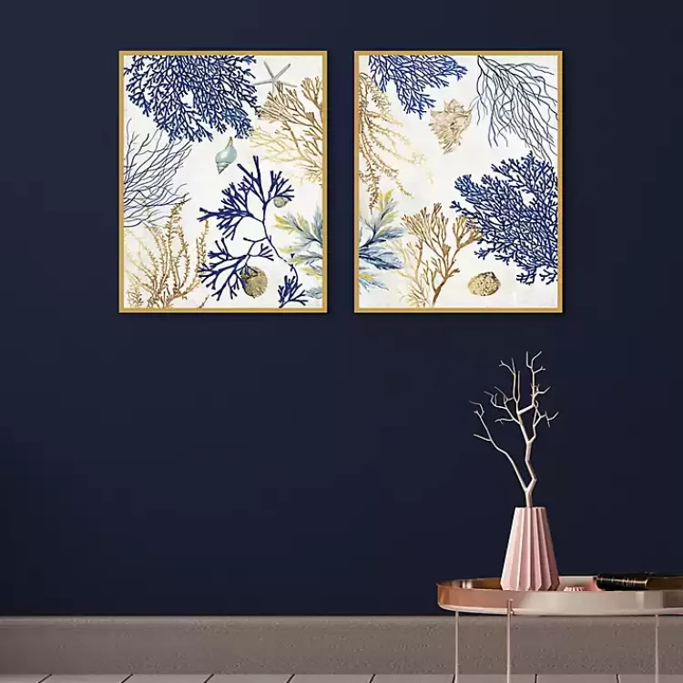 Soft Corals Framed Canvas Art Prints, Set of 2>Kirklands Home Store
