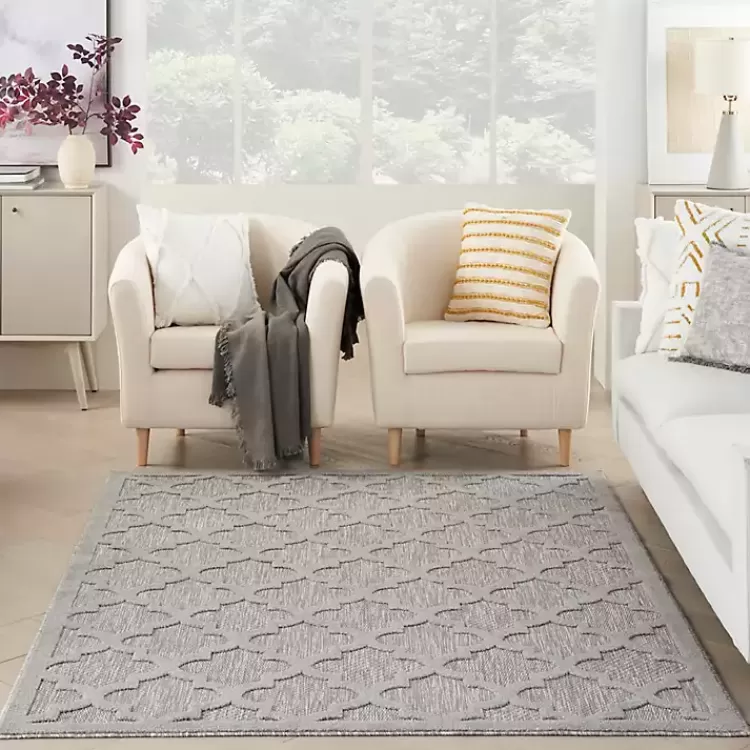soft_silver_trellis_outdoor_area_rug_x_7.webp Soft Silver Trellis Outdoor Area Rug, 4x6>Kirklands Home Outlet