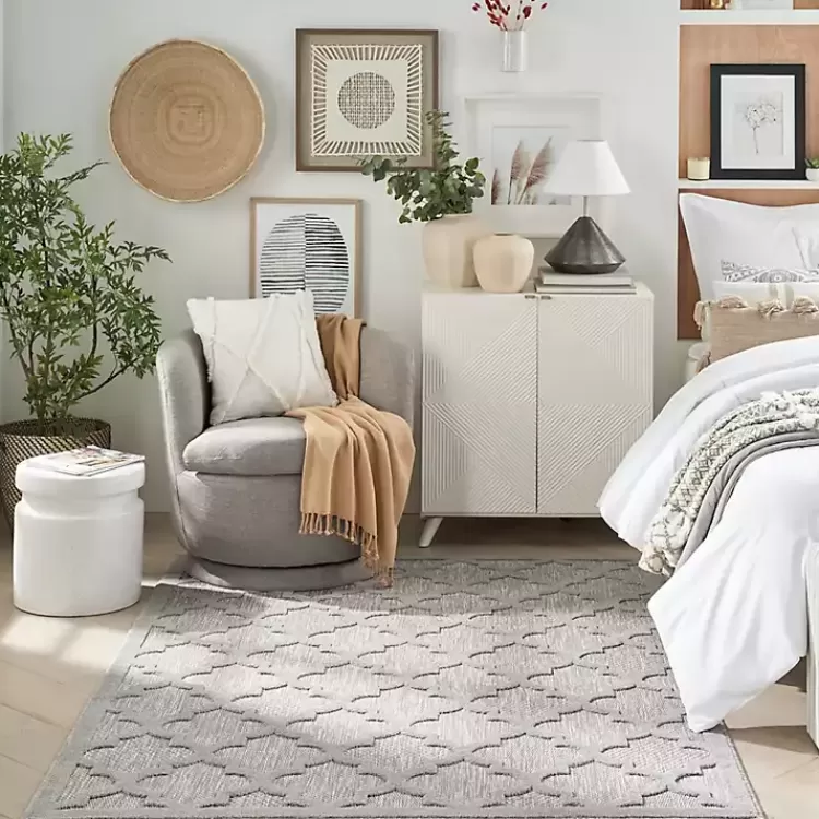soft_silver_trellis_outdoor_area_rug_x_8.webp Soft Silver Trellis Outdoor Area Rug, 4x6>Kirklands Home Outlet