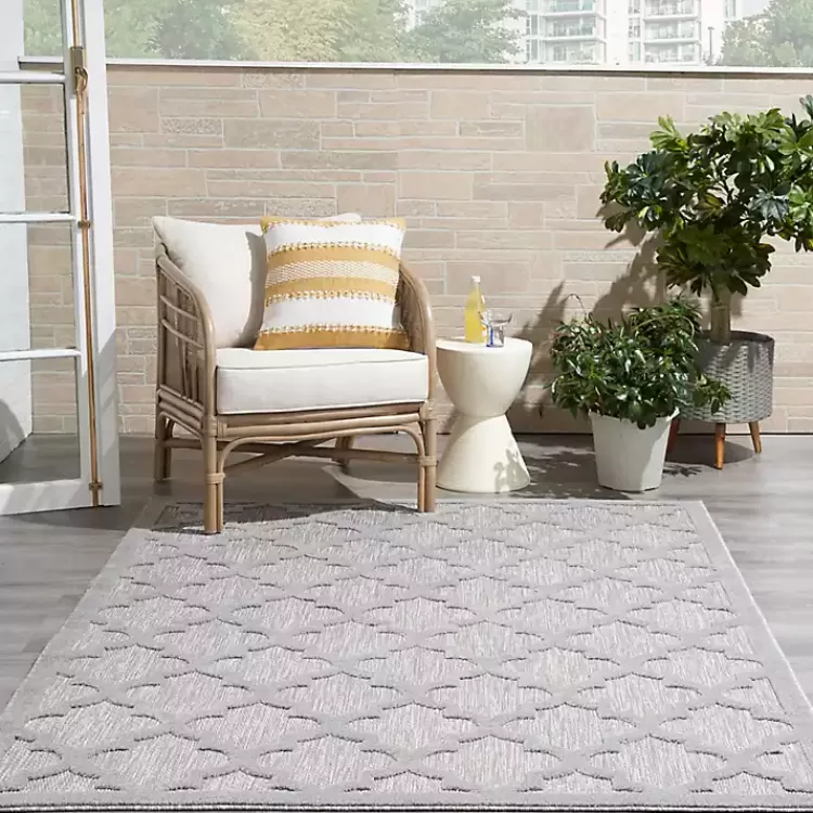 soft_silver_trellis_outdoor_area_rug_x_9.webp Soft Silver Trellis Outdoor Area Rug, 4x6>Kirklands Home Outlet