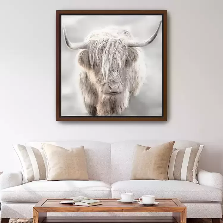 Solo Highland Cow Framed Canvas Art Print, 40x40>Kirklands Home Online