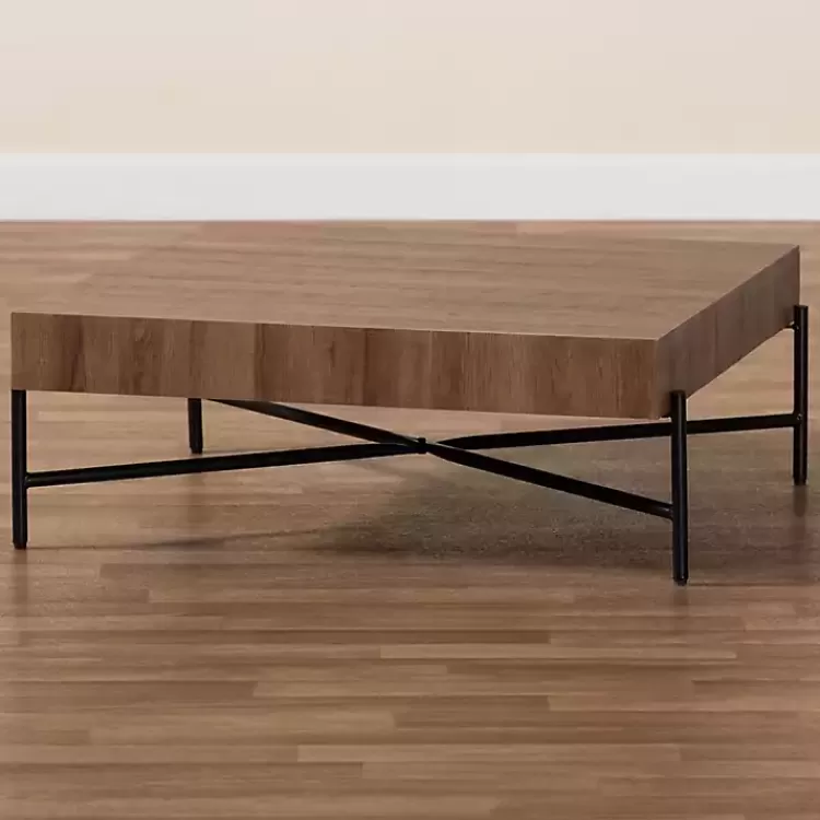 square_light_brown_wood_x_base_coffee_table_5.webp Square Light Wood X Base Coffee Table>Kirklands Home Outlet