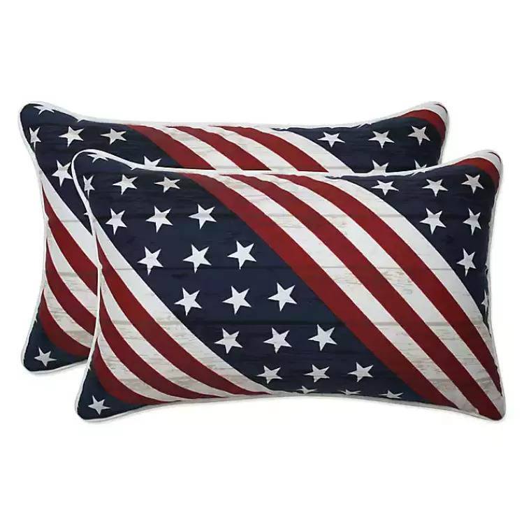 Stars & Stripes Outdoor Lumbar Pillows, Set of 2>Kirklands Home Outlet