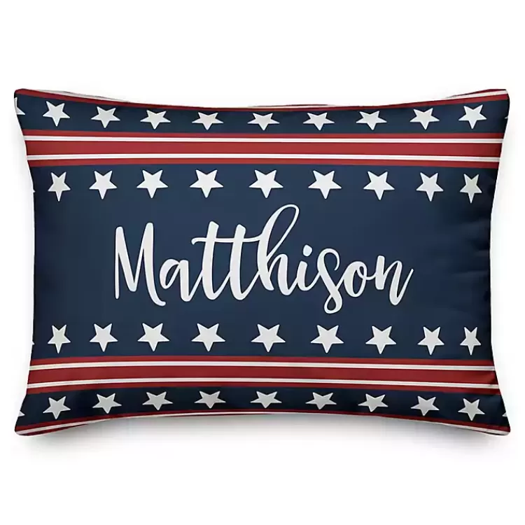 Stars & Stripes Personalized Indoor/Outdoor Pillow>Kirklands Home Cheap