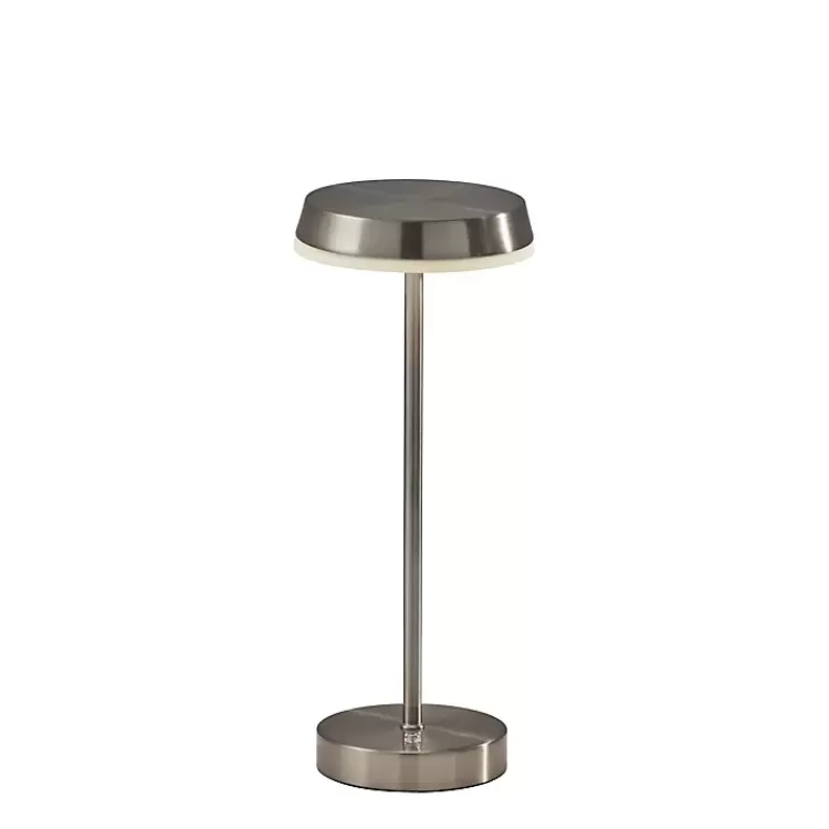 Steel Metal Disc Frosted Light Cordless Table Lamp>Kirklands Home Sale