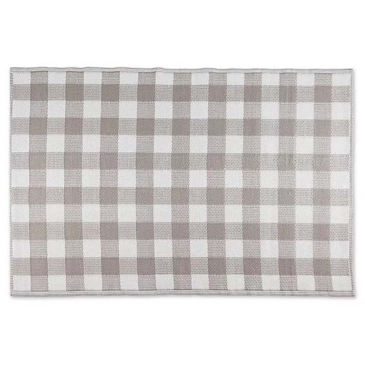 Stone & White Buffalo Check Outdoor Area Rug, 4x6>Kirklands Home New