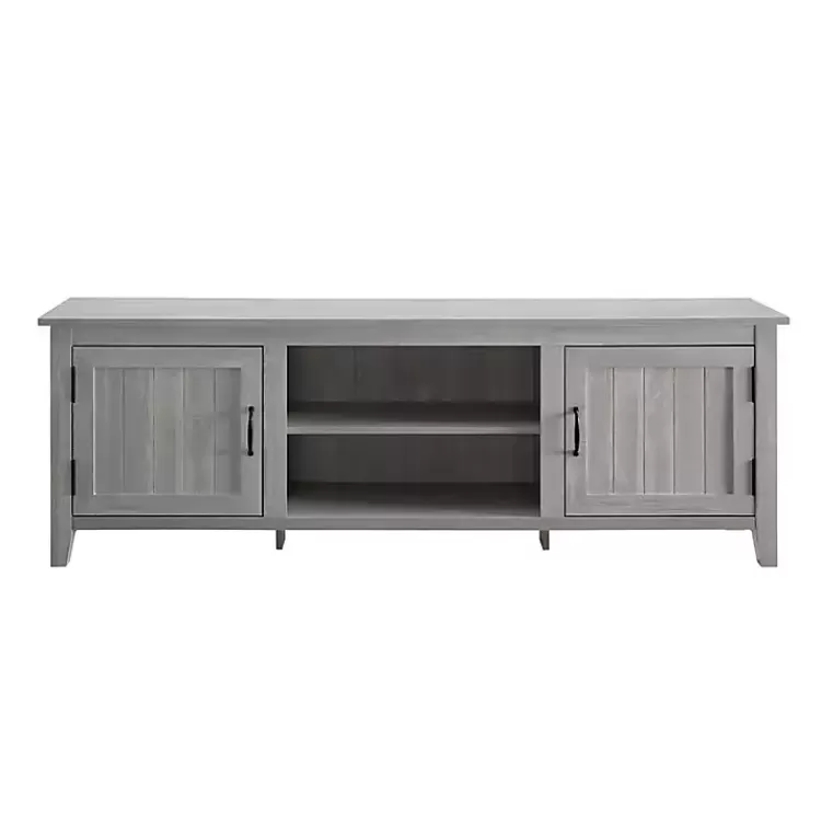 Stone Grooved Door Modern Farmhouse TV Stand>Kirklands Home Fashion