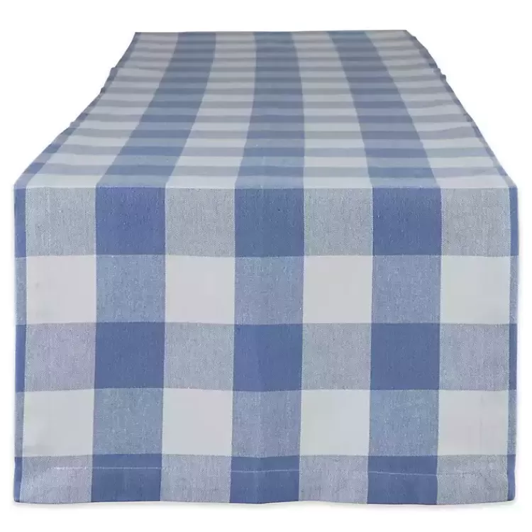 Stonewash Blue Buffalo Check Table Runner, 72 in.>Kirklands Home Cheap