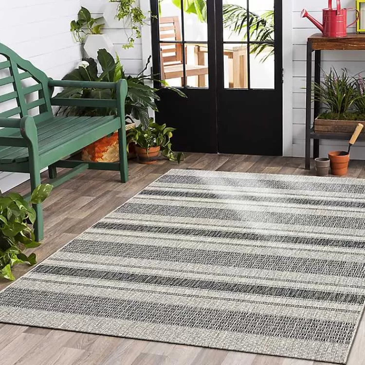 Stripe Weave Sun Shower Outdoor Area Rug, 7x9>Kirklands Home Online