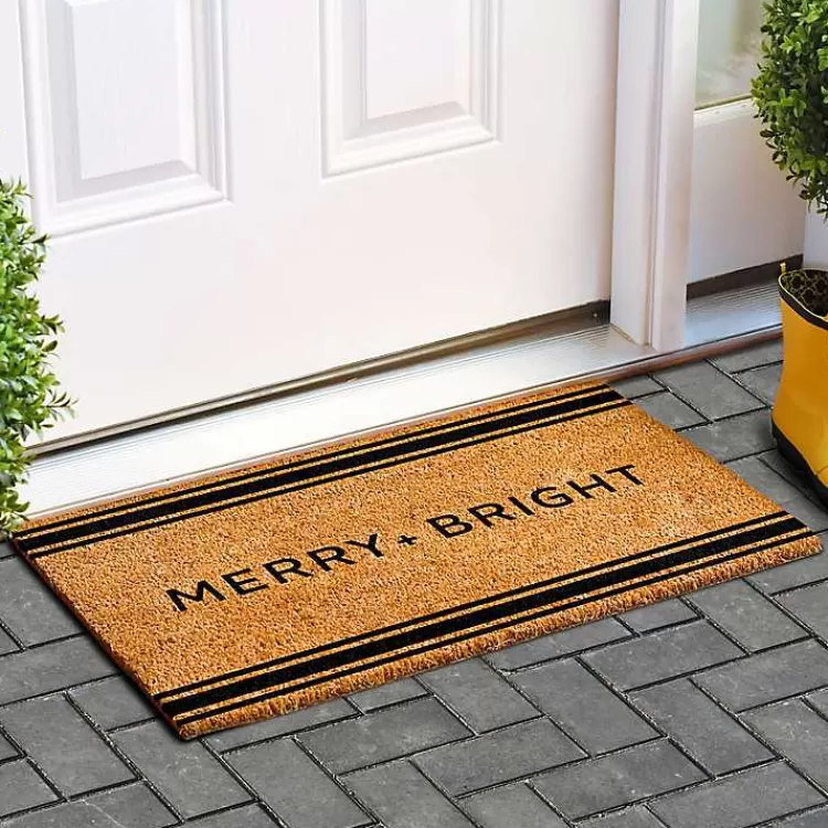 Striped Merry + Bright Coir Doormat>Kirklands Home Hot