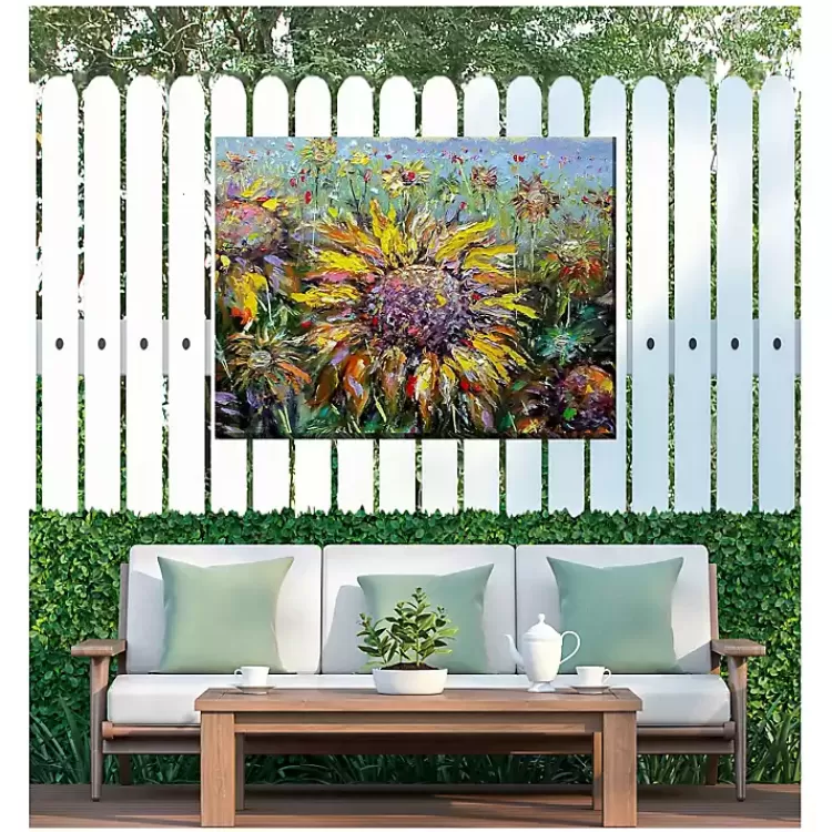 Sunflower Fields Outdoor Canvas Art Print>Kirklands Home Cheap