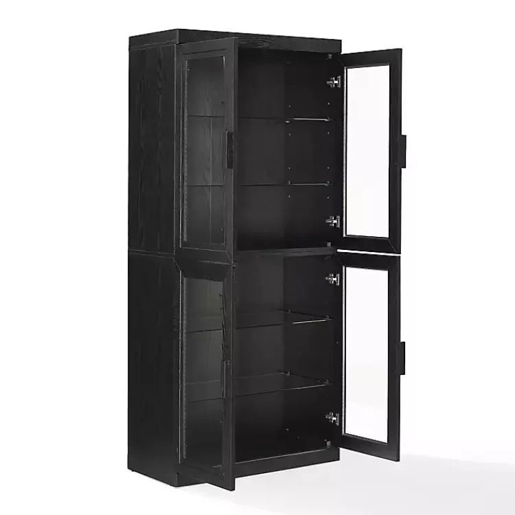 tall_black_wood_and_glass_door_storage_cabinet_2.webp Tall Black Wood and Glass Door Storage Cabinet>Kirklands Home Outlet