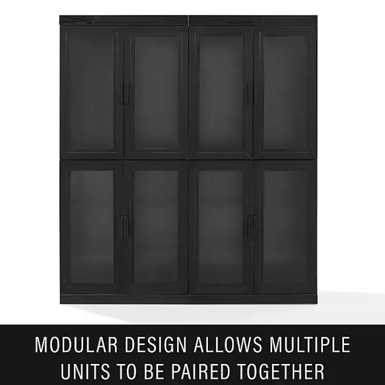 tall_black_wood_and_glass_door_storage_cabinet_6.webp Tall Black Wood and Glass Door Storage Cabinet>Kirklands Home Outlet