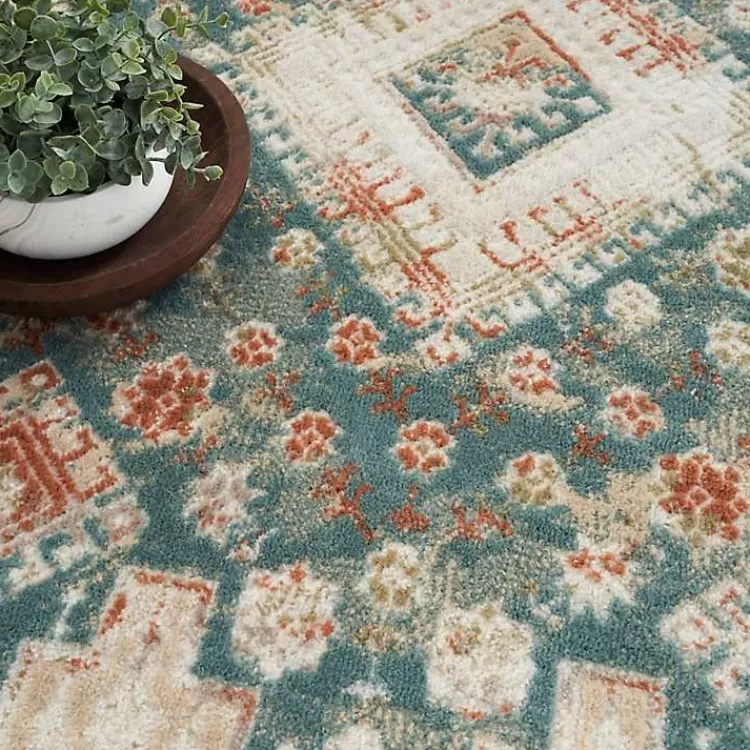 Talula Teal Bohemian Vintage Area Rug, 5x7>Kirklands Home Flash Sale