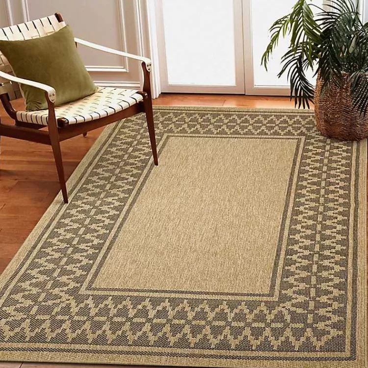 Tan & Black Zig Zag Indoor/Outdoor Area Rug, 7x9>Kirklands Home Sale