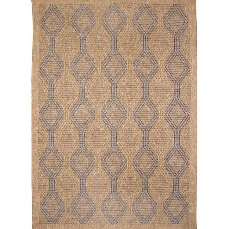 Tan & Navy Diamonds Indoor/Outdoor Area Rug, 5x7>Kirklands Home Best