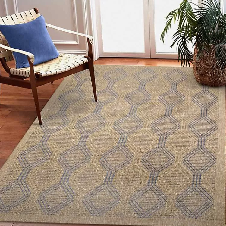 tan__navy_diamonds_indooroutdoor_area_rug_x_5.webp Tan & Navy Diamonds Indoor/Outdoor Area Rug, 5x7>Kirklands Home Best
