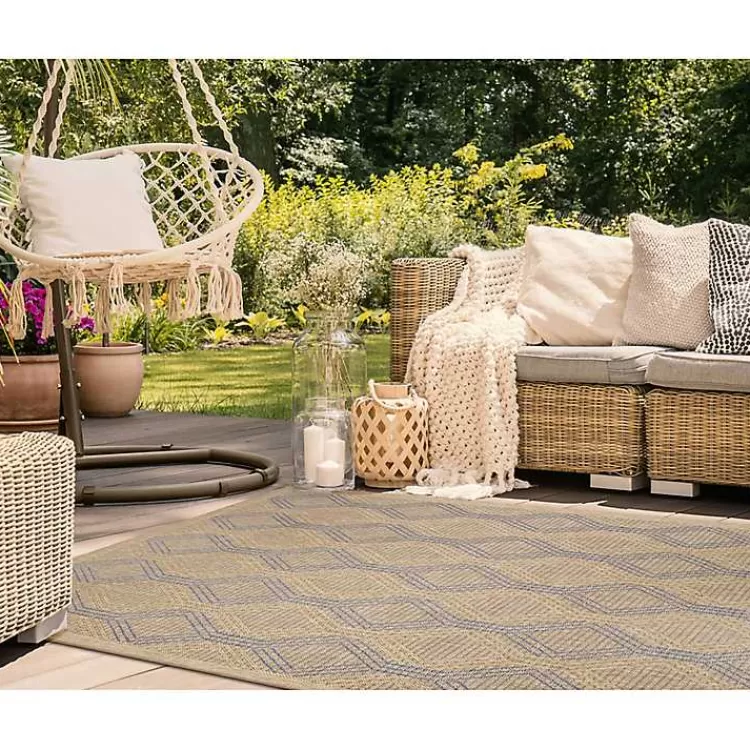 tan__navy_diamonds_indooroutdoor_area_rug_x_6.webp Tan & Navy Diamonds Indoor/Outdoor Area Rug, 5x7>Kirklands Home Best