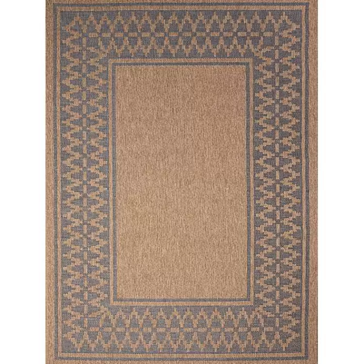 Tan & Navy Zig Zag Indoor/Outdoor Area Rug, 7x9>Kirklands Home Sale