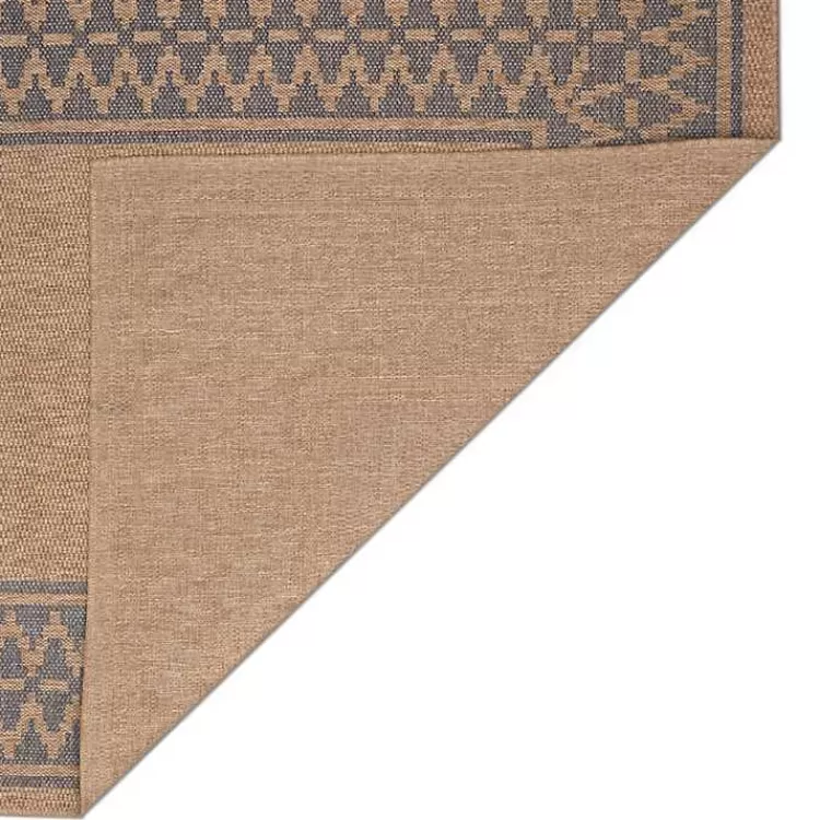 Tan & Navy Zig Zag Indoor/Outdoor Area Rug, 5x7>Kirklands Home Store