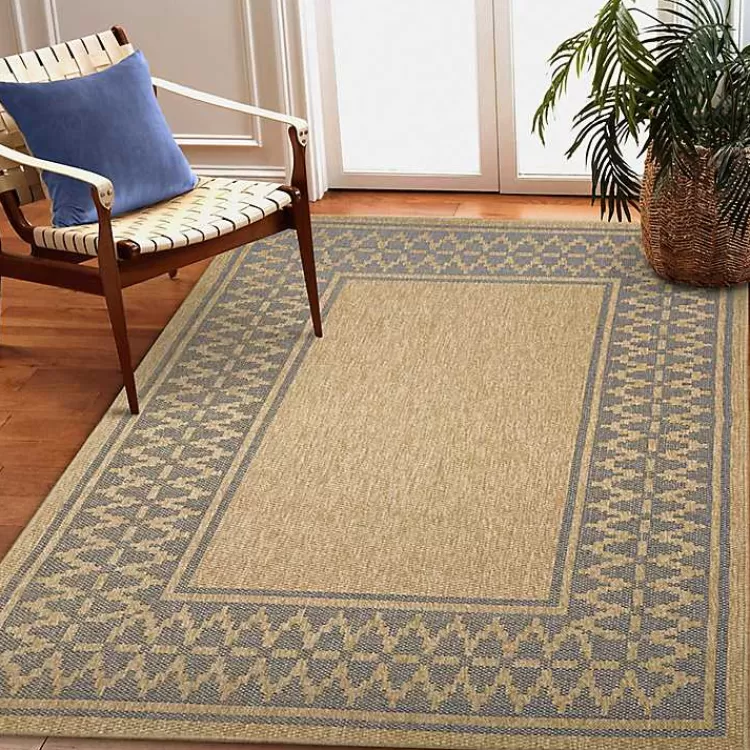 tan__navy_zig_zag_indooroutdoor_area_rug_x_5.webp Tan & Navy Zig Zag Indoor/Outdoor Area Rug, 5x7>Kirklands Home Store