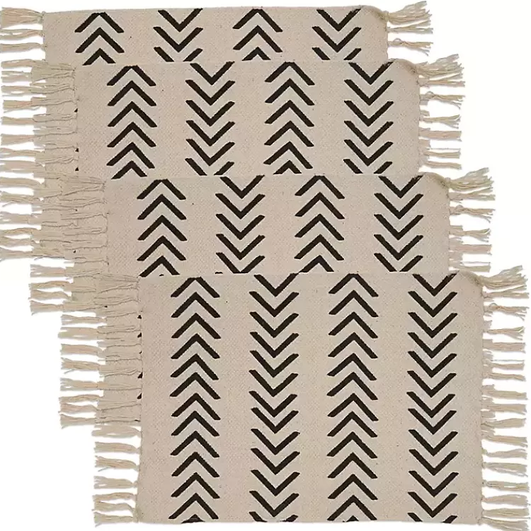 Tan and Black Chevron Cotton Placemats, Set of 4>Kirklands Home Clearance