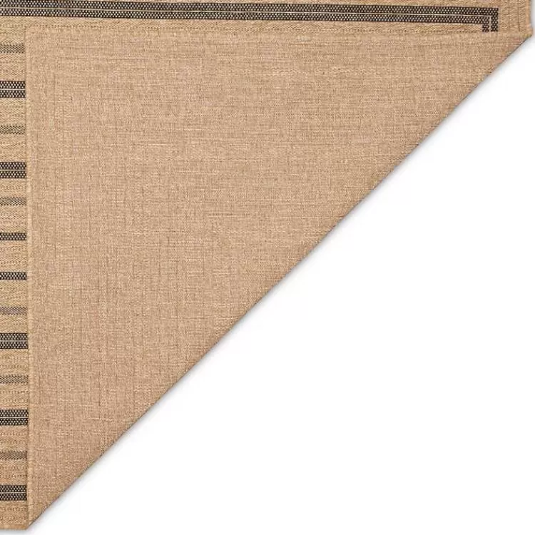 Tan and Black Framed Indoor/Outdoor Area Rug, 7X9>Kirklands Home Clearance