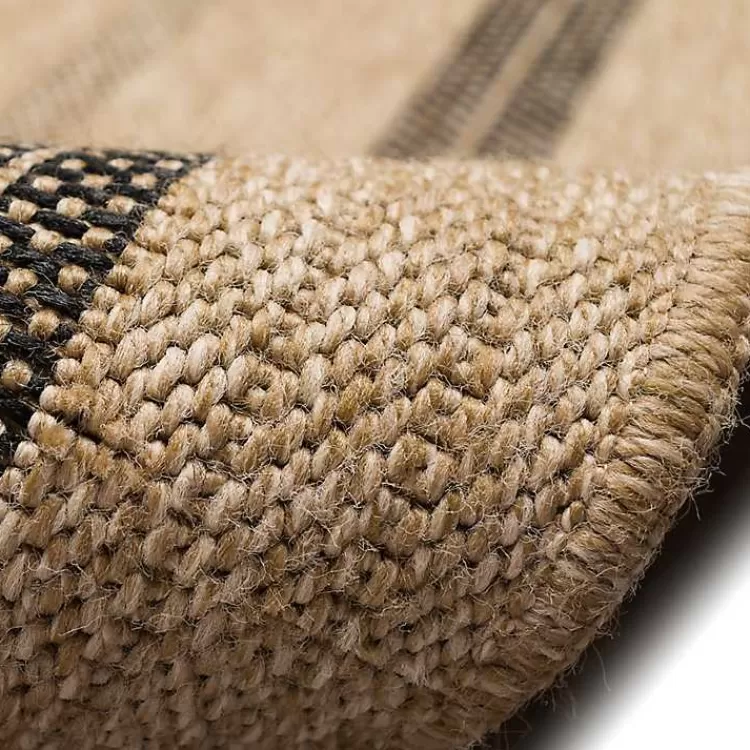 tan_and_black_framed_indooroutdoor_area_rug_x_4.webp Tan and Black Framed Indoor/Outdoor Area Rug, 7X9>Kirklands Home Clearance