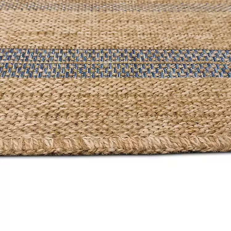 tan_and_navy_framed_indooroutdoor_area_rug_x_3.webp Tan and Navy Framed Indoor/Outdoor Area Rug, 7x9>Kirklands Home Outlet