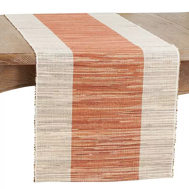 Tan and Orange Shimmer Banded Table Runner>Kirklands Home Cheap