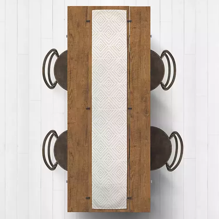 Tan and White Diamond Table Runner, 72 in.>Kirklands Home New