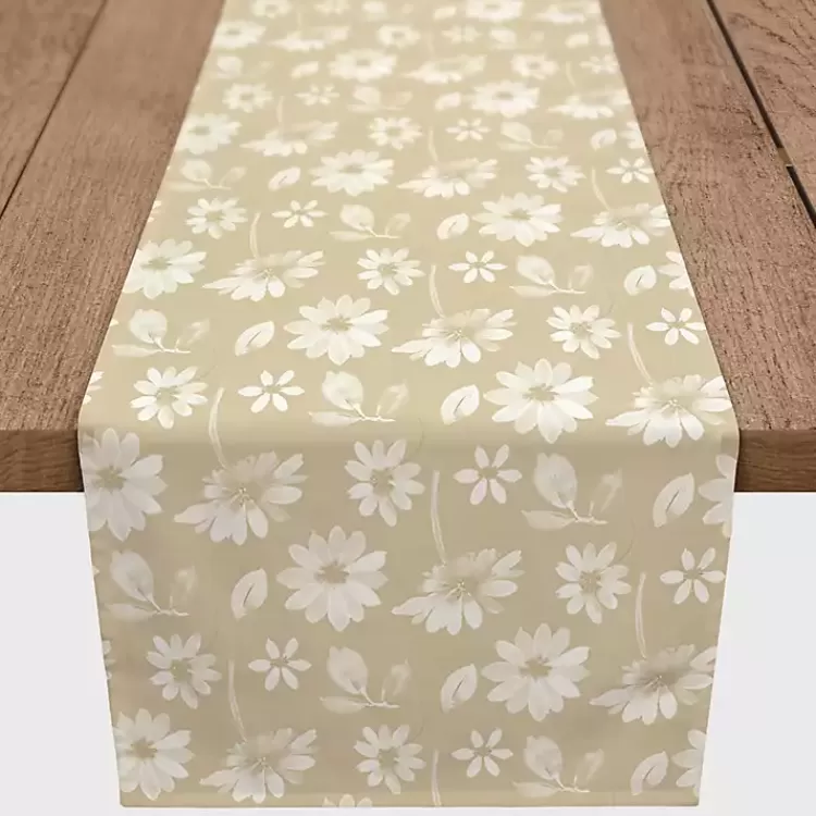 Tan and White Wildflower Table Runner, 90 in.>Kirklands Home Cheap