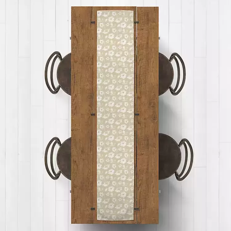 Tan and White Wildflower Table Runner, 72 in.>Kirklands Home Fashion