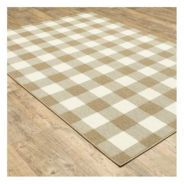 tan_buffalo_check_outdoor_area_rug_x_2.webp Buffalo Check Outdoor Area Rug, 5x7>Kirklands Home Outlet