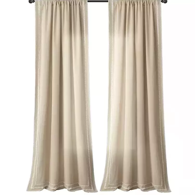 Embroidered Ric Rac Curtain Panel, 84 in.>Kirklands Home Store