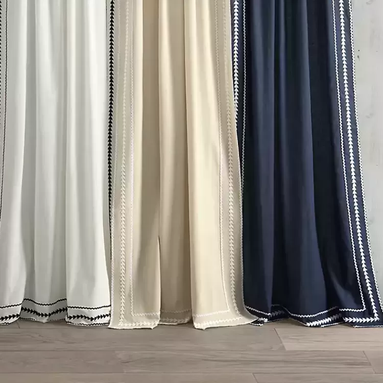 tan_embroidered_ric_rac_curtain_panel__in_3.webp Embroidered Ric Rac Curtain Panel, 84 in.>Kirklands Home Store