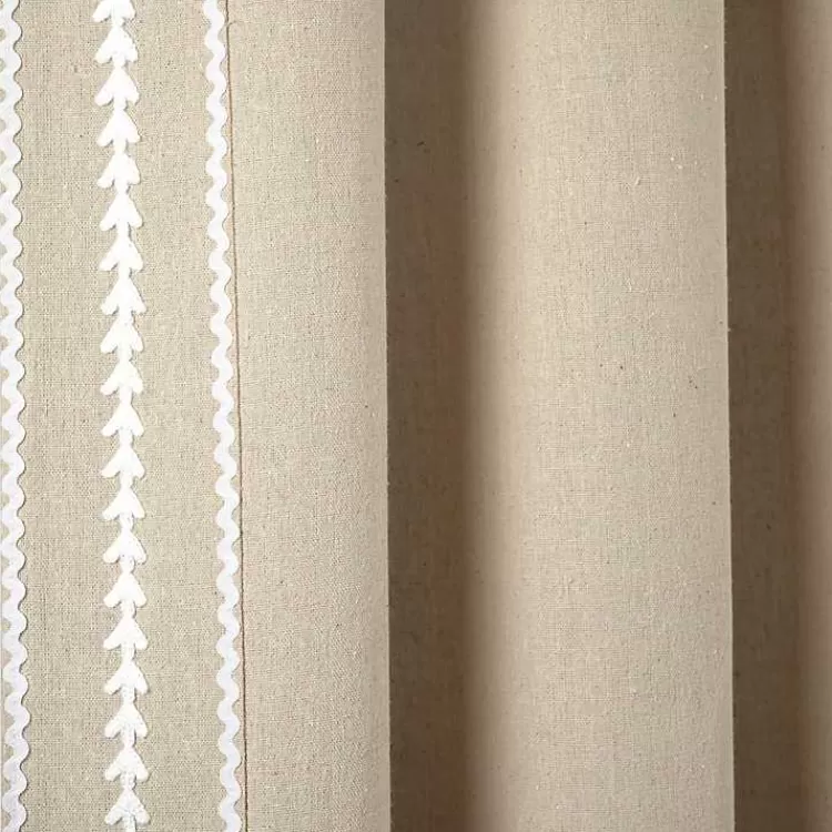 tan_embroidered_ric_rac_curtain_panel__in_4.webp Embroidered Ric Rac Curtain Panel, 84 in.>Kirklands Home Store